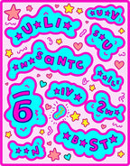 Pink Aqua Cloud Shapes Stars Hearts Rug