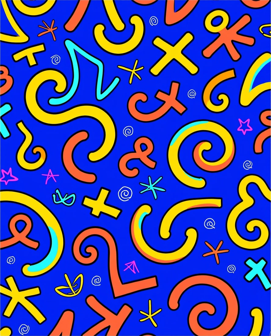 Colorful Abstract Memphis Shapes Rug