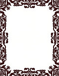 Dark Brown Victorian Floral Border Rug