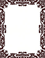 Dark Brown Victorian Floral Border Rug