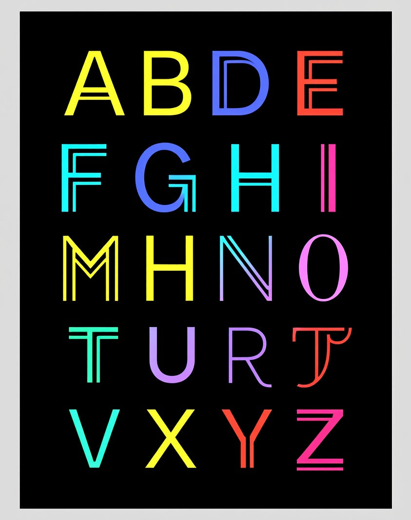 Bold Alphabet Color Block Rug
