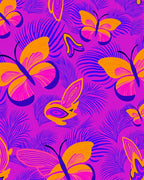 Vibrant Butterfly Foliage Abstraction Rug