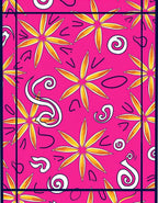 Vibrant Hot Pink Floral Swirl Rug