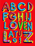 Whimsical Alphabet Multicolored Bold Letters Rug