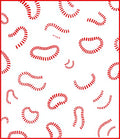 Curving Red Dash Organic Shapes Rug