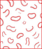 Curving Red Dash Organic Shapes Rug