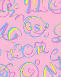 Pink Ribbon Script Pastel Rug