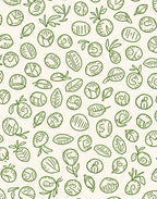Green Organic Seed Leaf Collage Rug