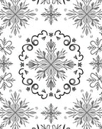 Winter Snowflake Medallion Grayscale Rug