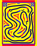 Bold Yellow Abstract Pathway Rug