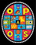 Retro Alphabet Circus Collage Rug