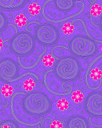 Whimsical Pink Cherry Blossom Swirl Rug