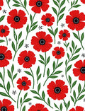 Bold Red Poppy Floral Abstraction Rug