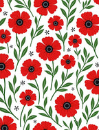Bold Red Poppy Floral Abstraction Rug