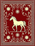 Crimson Horse Star Border Rug