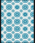 Aqua Blue Floral Medallion Circular Rug
