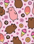 Cute Pink Hamsters And Sweet Treats Rug