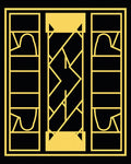 Golden Art Deco Geometric Window Rug