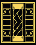 Golden Art Deco Geometric Window Rug