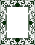 Dark Green Floral Ornate Frame Rug
