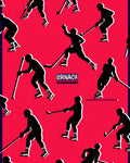 Hockey Player Silhouette Collection Red Rug