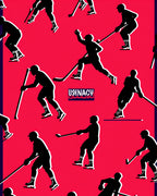Hockey Player Silhouette Collection Red Rug