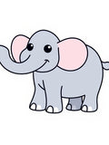 Cute Gray Elephant with Pink Ears Rug