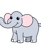 Cute Gray Elephant with Pink Ears Rug