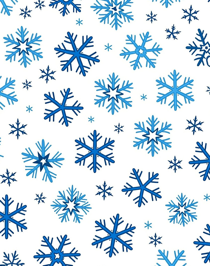 Deep Blue Snowflake Scatter Rug