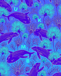 Whimsical Indigo Dolphin Coral Scene Rug