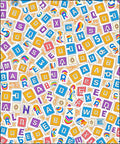 Vibrant Alphabet Collage With Rainbow Accents Rug