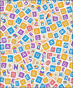Vibrant Alphabet Collage With Rainbow Accents Rug