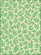 Pastel Green Foliage Branches Botanical Rug