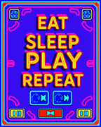 Retro Neon Game Controller Vibrant Rug
