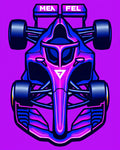 Vibrant Pink Blue Formula Racer Rug