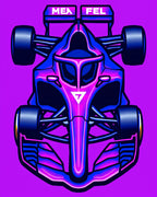 Vibrant Pink Blue Formula Racer Rug