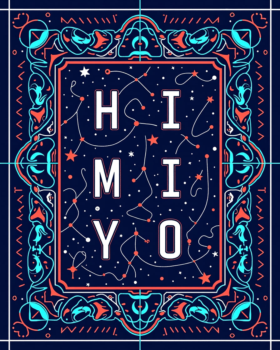 Dark Blue Cosmic Constellation Text Rug