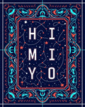 Dark Blue Cosmic Constellation Text Rug