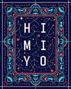 Dark Blue Cosmic Constellation Text Rug