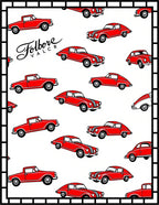 Vintage Red Classic Automobile Collage Rug