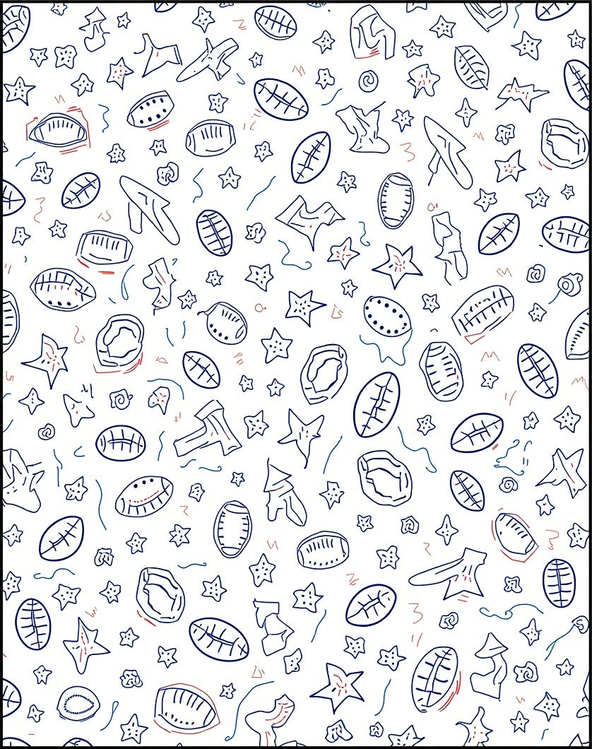 Whimsical Starburst Doodle Sporty Shapes Rug