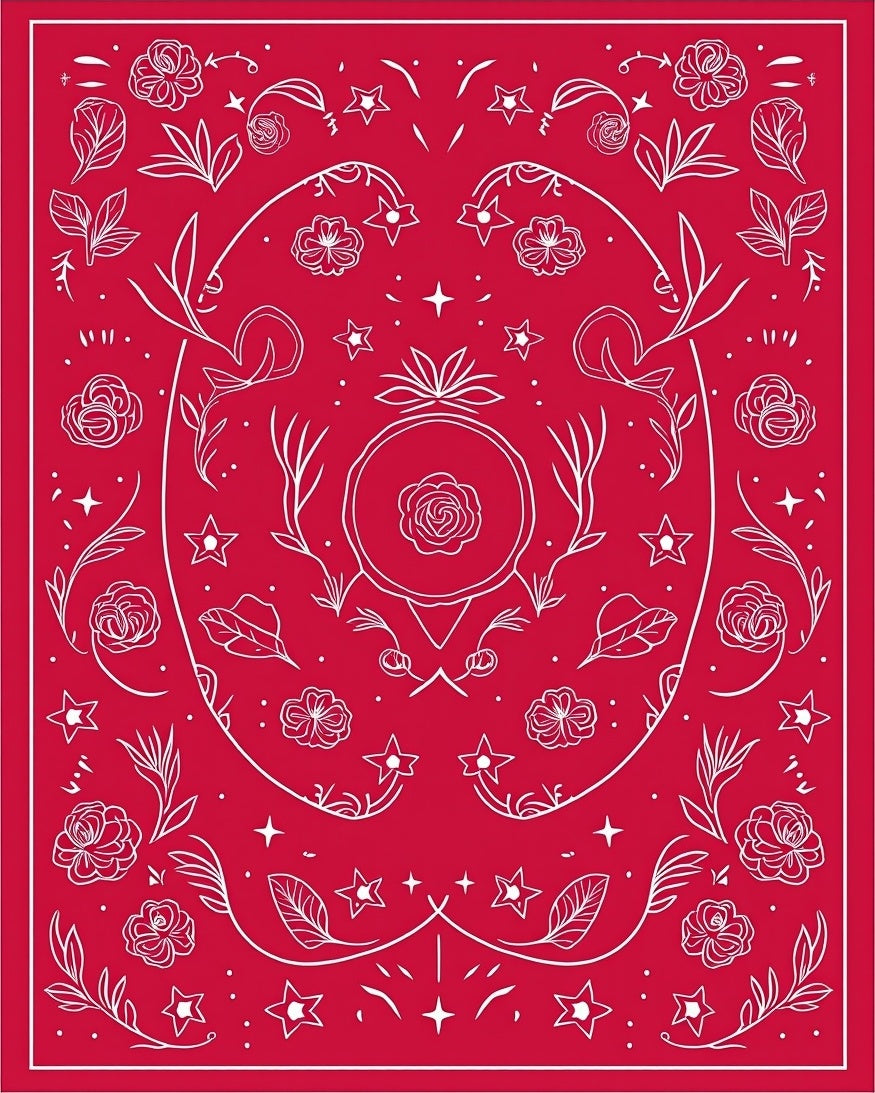 Crimson Floral Star Medallion Rug
