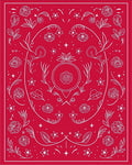 Crimson Floral Star Medallion Rug