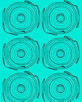 Teal Black Concentric Rings Medallion Rug