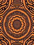 Bold Orange Black Tribal Mandala Rug