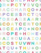Pastel Alphabet Icons Whimsical Rug