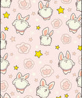 Pink Bunny Clouds Star Whimsy Rug