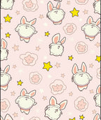 Pink Bunny Clouds Star Whimsy Rug