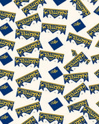 Azure Yellow Ornate Crest Accents Rug