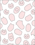 Playful Pink Kitty Faces Scattered Shapes Rug